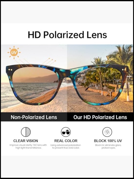 Polarized Cat Eye Sunglasses UV 400 Protection Acetate Frame Small Face main image 6